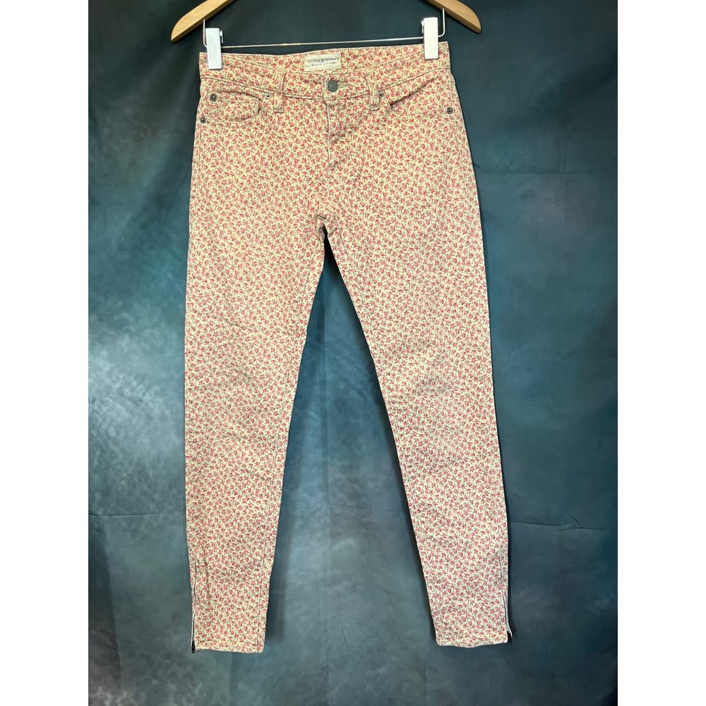 Denim Supply Ralph Lauren Women's Floral Skinny Jeans‎ Size 26 Ankle Zip